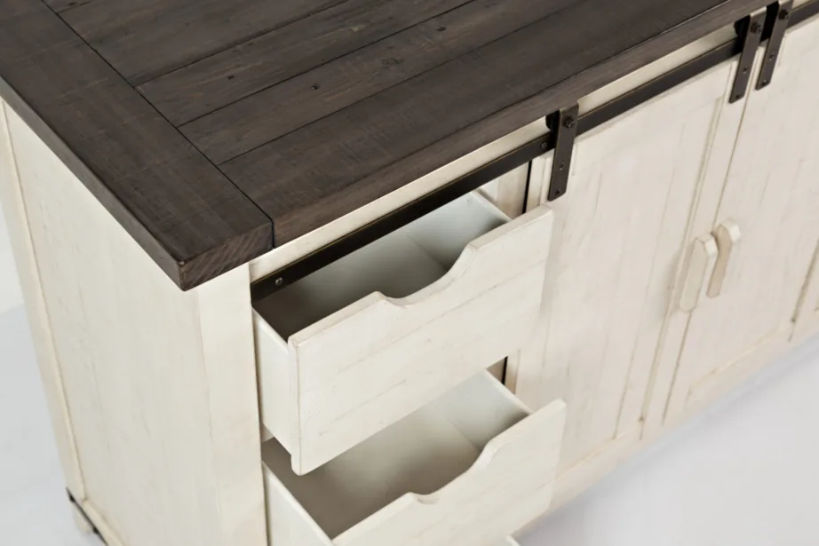 Antiikvalge Avola AV1706-35 kummut, taaskasutatud männipuidust – 10