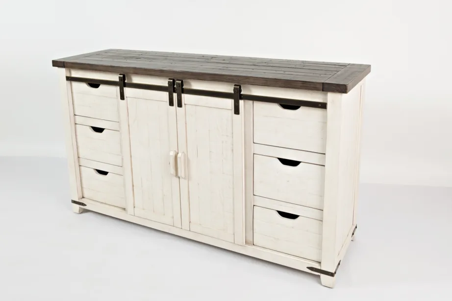 Antiikvalge Avola AV1706-35 kummut, taaskasutatud männipuidust – 4