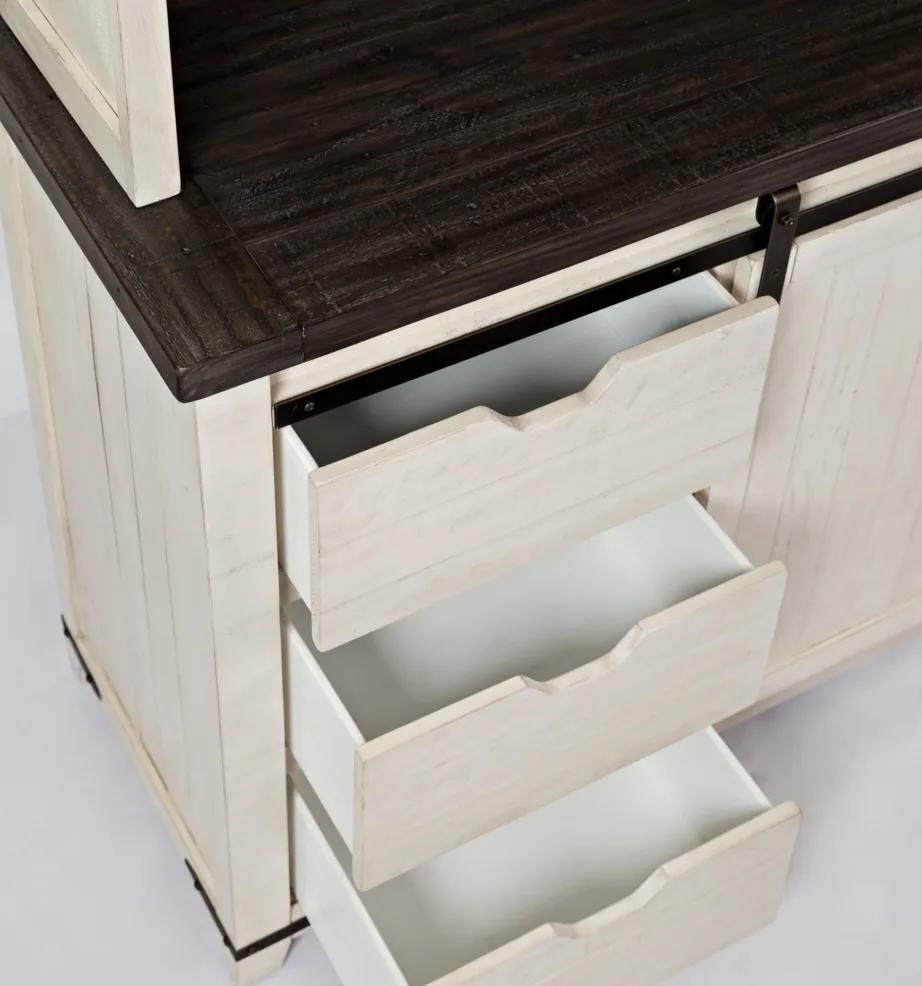 Antiikvalge kummut Avola AV1706-70, taaskasutatud männipuidust – 11