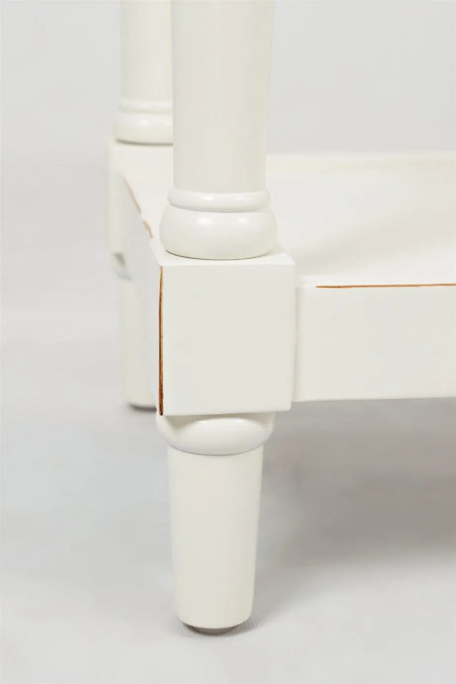 Antiikvalge konsoollaud Avola AV1630-60, kummipuidust – 8