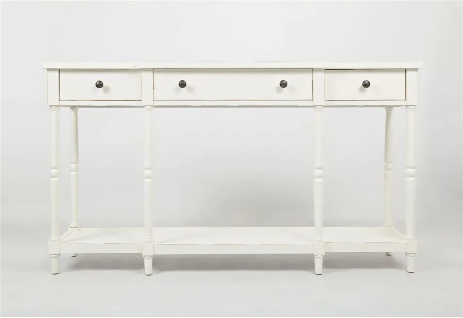 Antiikvalge konsoollaud Avola AV1630-60, kummipuidust – 5