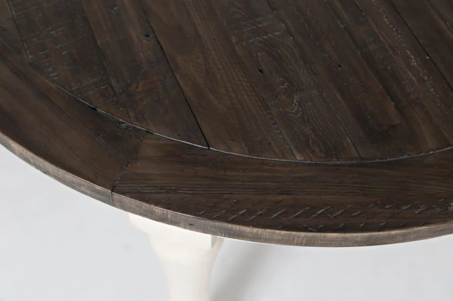 Antiikvalge söögilaud Avola AV1706-66, taaskasutatud männipuidust – 6