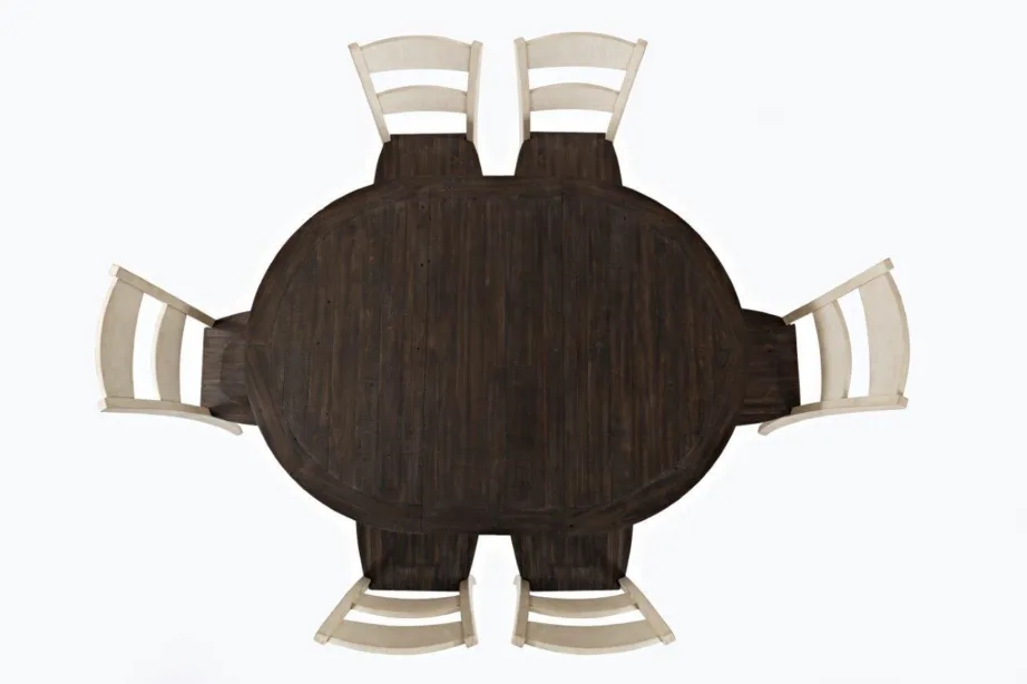 Antiikvalge söögilaud Avola AV1706-66, taaskasutatud männipuidust – 9