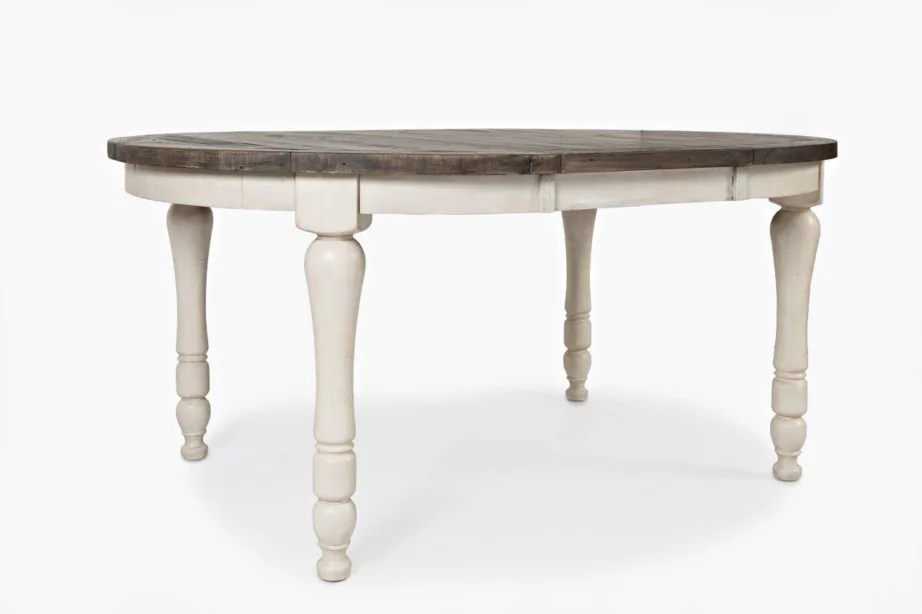 Antiikvalge söögilaud Avola AV1706-66, taaskasutatud männipuidust – 2