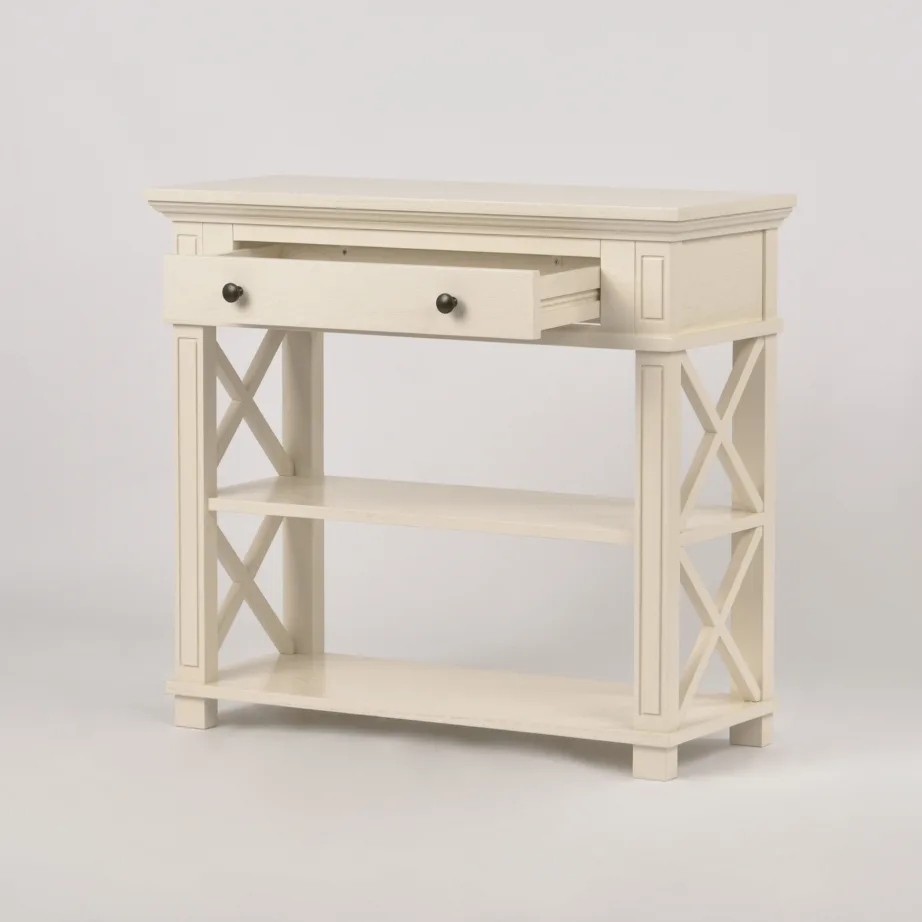 Beež konsoollaud Hamilton HT028, tammepuidust – 2