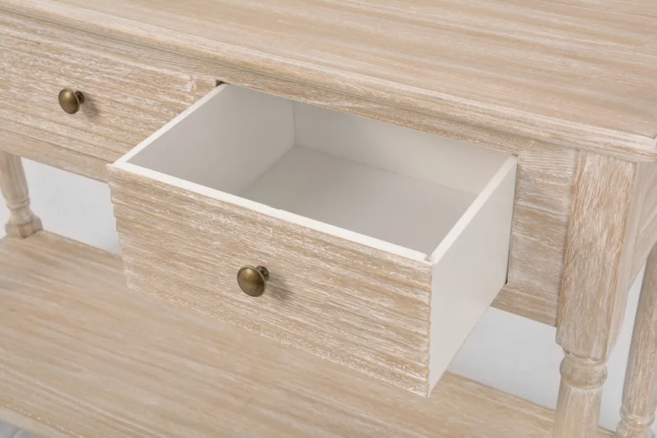 Beež konsoollaud Livorno LIV080, lehtpuu puidust – 5