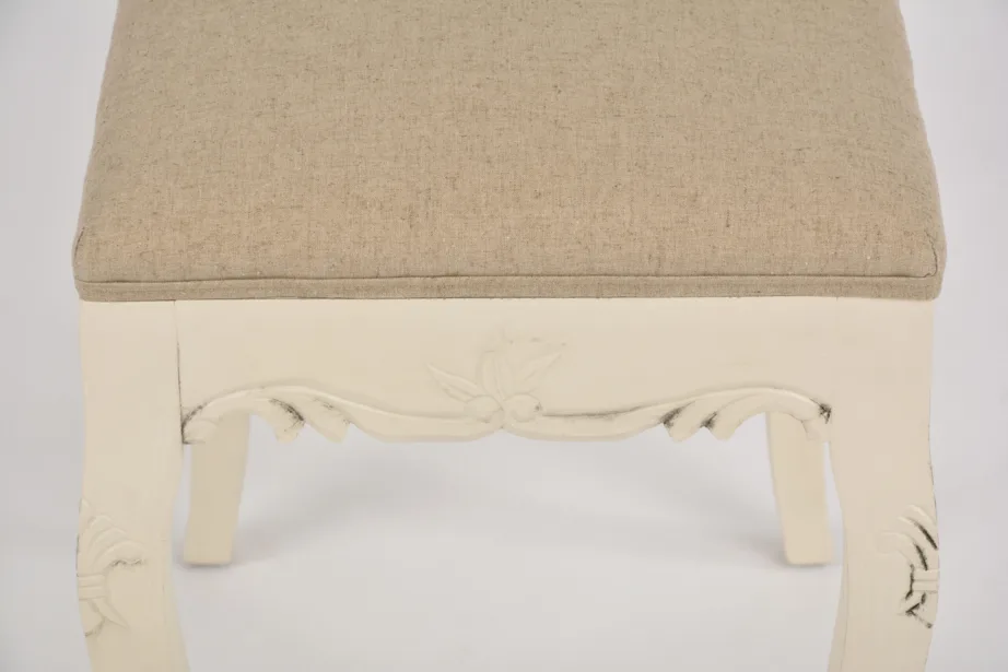 Beež polsterdatud taburet Rimini RI046, lehtpuu puidust – 7