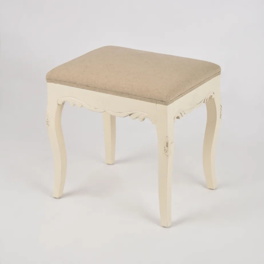 Beež polsterdatud taburet Rimini RI046, lehtpuu puidust – 2