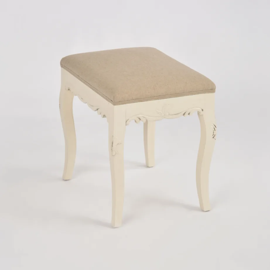 Beež polsterdatud taburet Rimini RI046, lehtpuu puidust – 3