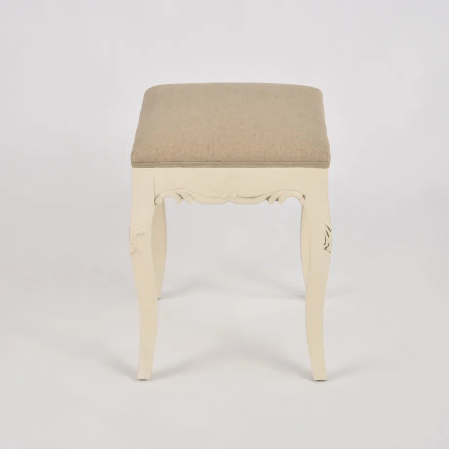 Beež polsterdatud taburet Rimini RI046, lehtpuu puidust – 4