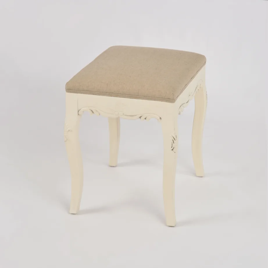 Beež polsterdatud taburet Rimini RI046, lehtpuu puidust – 5