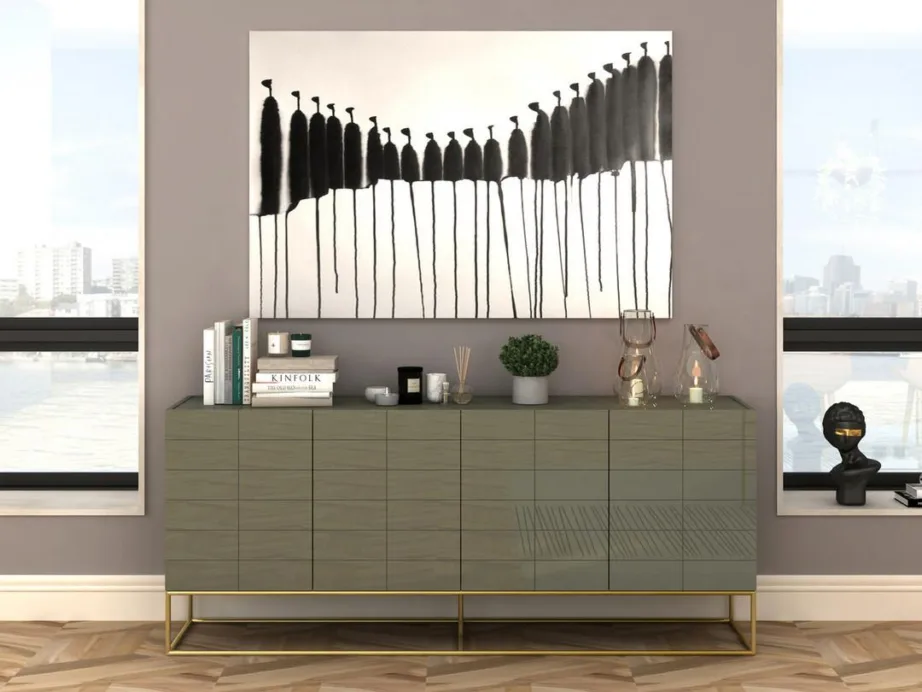 Roheline kõrgläikega kummut Rose Hill RH01, pulbervärvitud MDF – 3