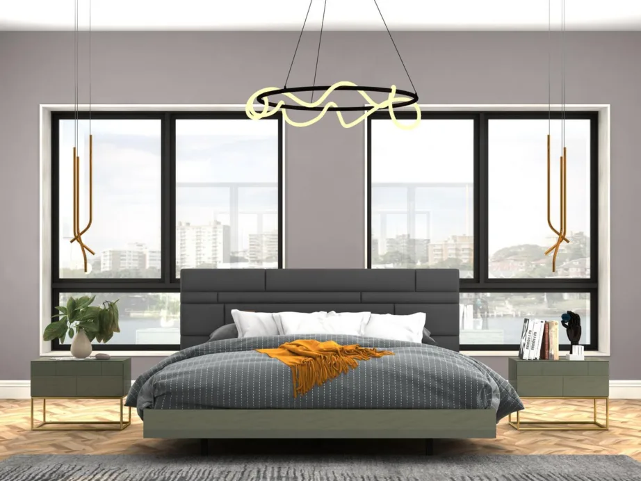 Roheline polsterdatud voodi Rose Hill RH09, kõrgläikega MDF – 4