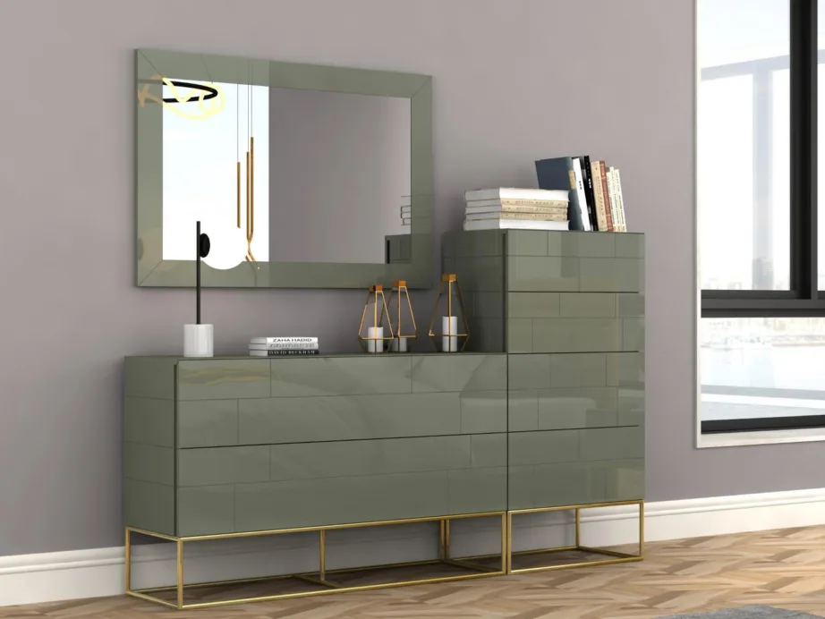 Roheline seinapeegel Rose Hill RH11, kõrgläikega MDF – 4