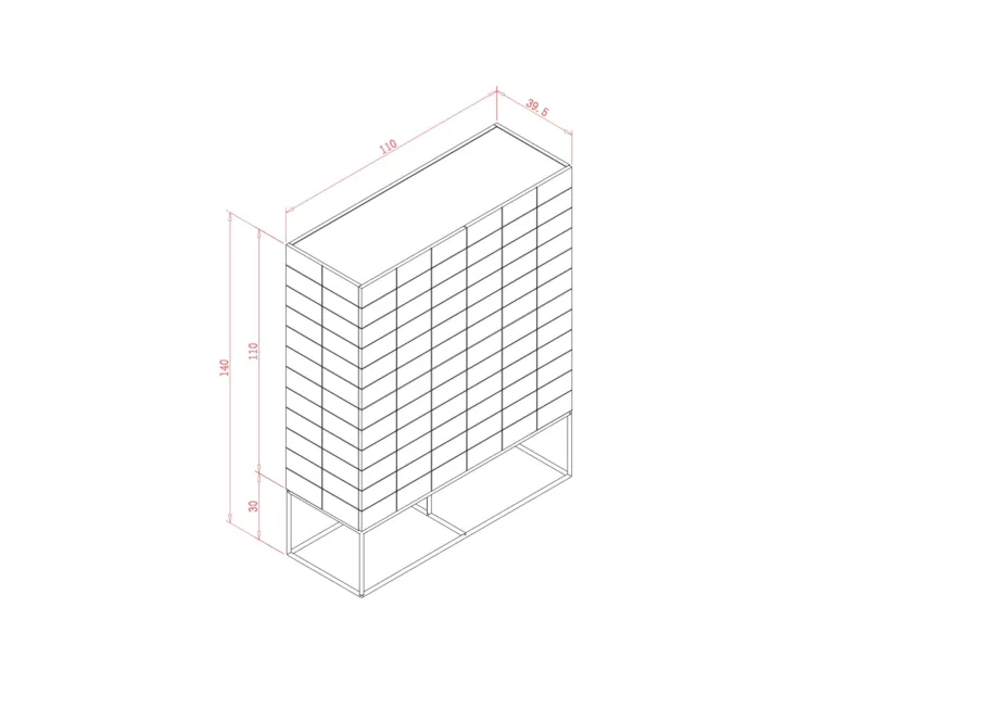 Roheline kõrge kummut Rose Hill RH04, kõrgläikega MDF – 4