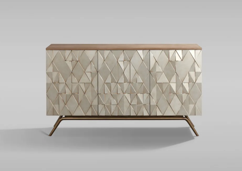 Kuldne kummut Stilig ST803, kasepuidust, MDF