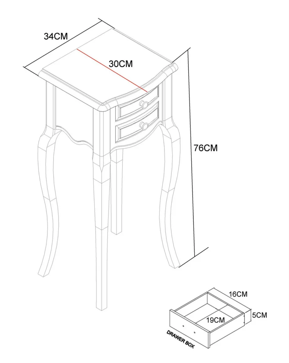 Elevandiluu värvi Limena LI825 konsoollaud, kummipuidust – 4