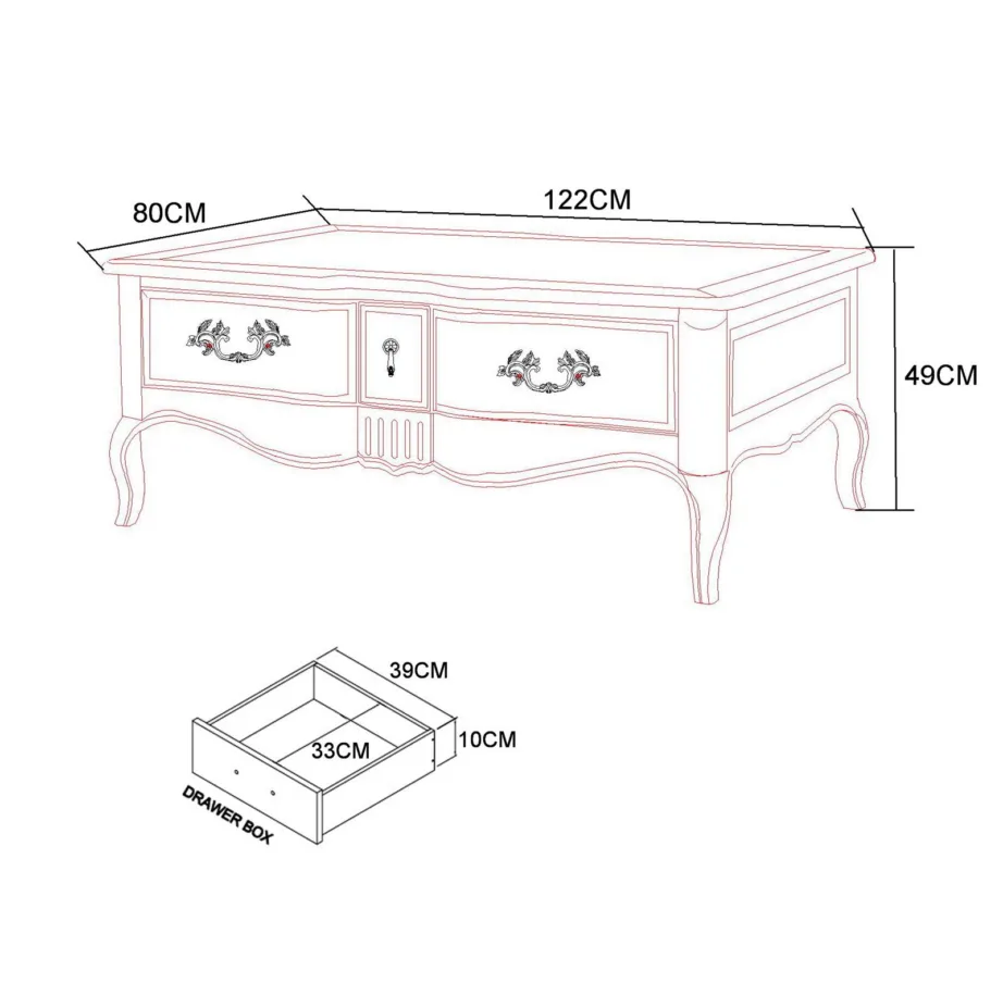 Elevandiluu värvi kohvilaud Verona VE809, kasepuust – 14
