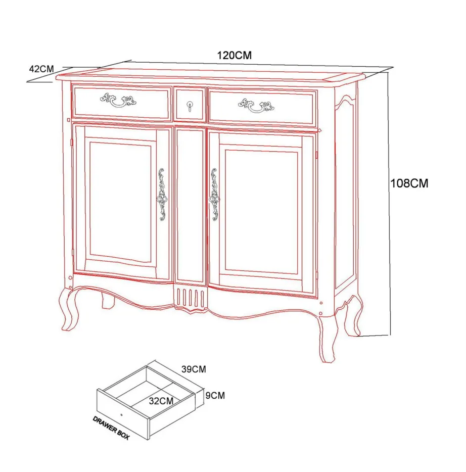 Elevandiluu värvi kummut Verona VE873, kasepuust – 5