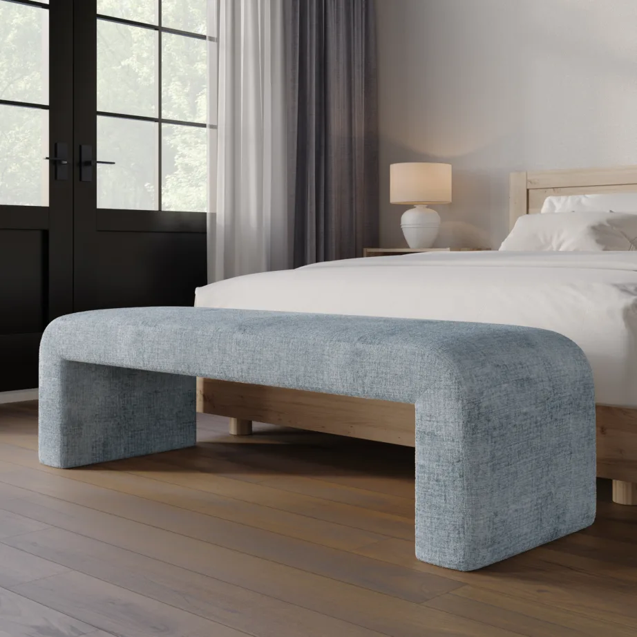 Helehall polsterdatud pink Leith LET70B, 100% polüester – 6