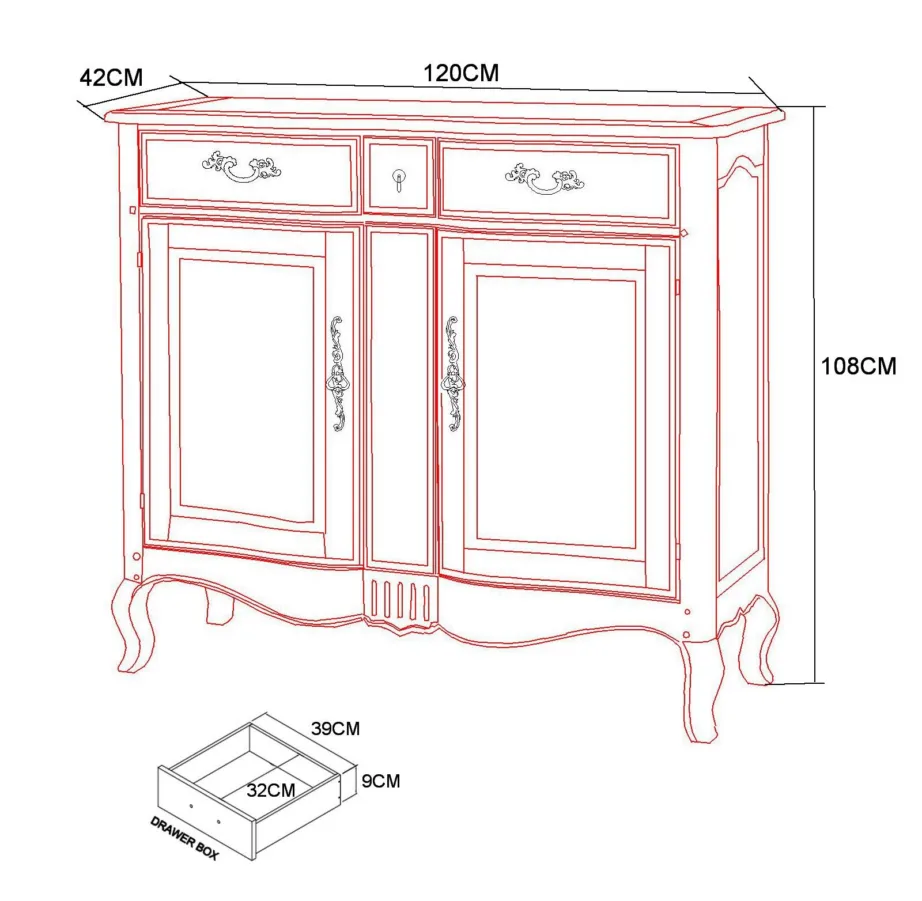 Helebeež kummut Venezia Bianco VEB873K, kasepuust – 16