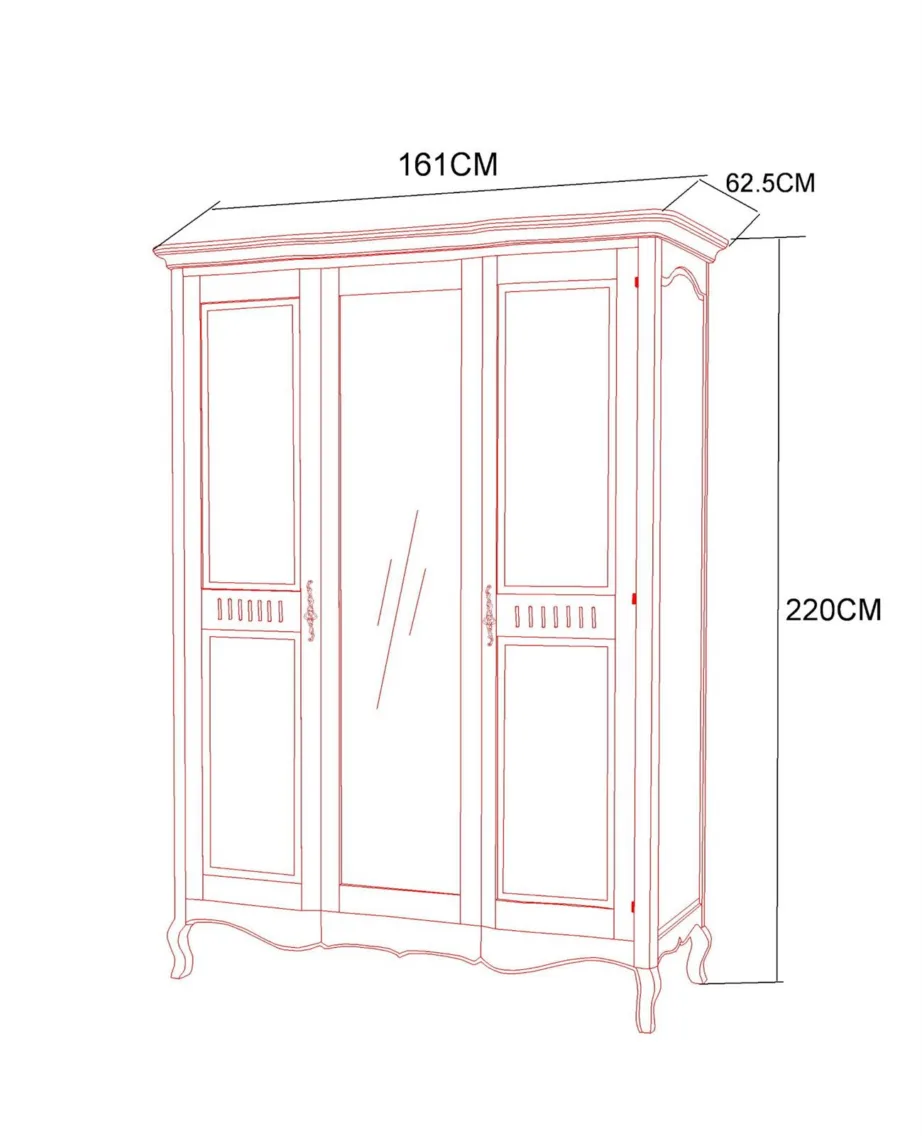 Helebeež riidekapp Venezia Bianco VEB886K, kasepuust – 15