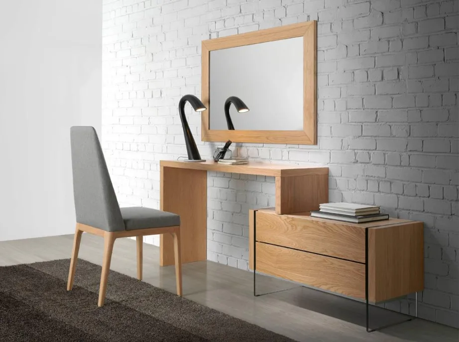 Helepruun kirjutuslaud Soho SH15, tammevineer, MDF, karastatud klaas – 3