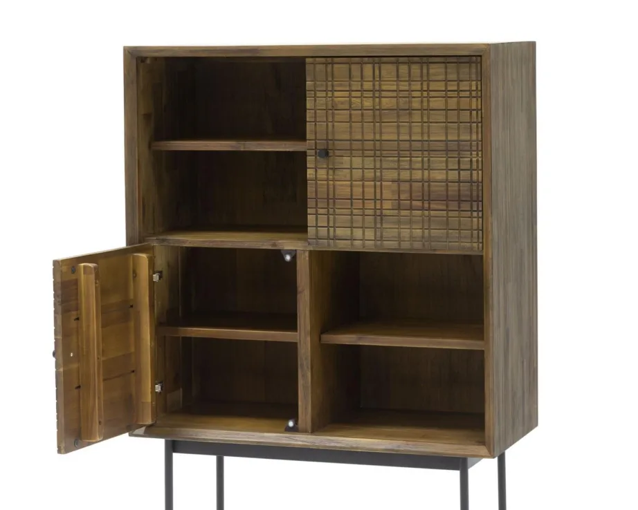 Helepruun kõrge kummut Maze MAZL04, akaatsiapuidust – 2