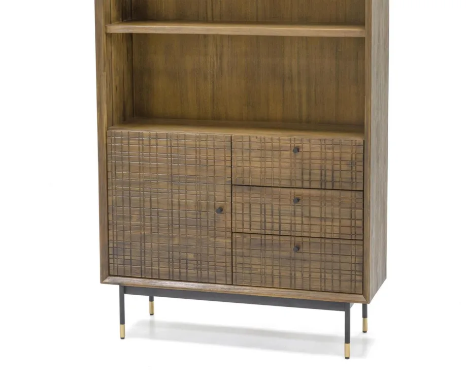 Helepruun raamaturiiul Maze MAZL02, akaatsiapuidust – 6