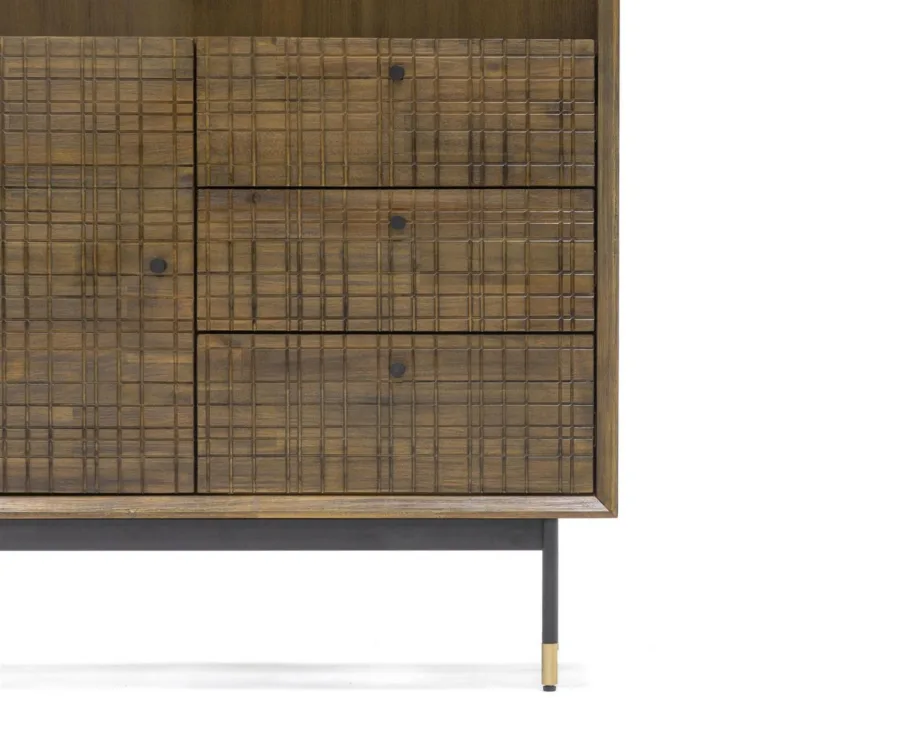 Helepruun raamaturiiul Maze MAZL02, akaatsiapuidust – 8