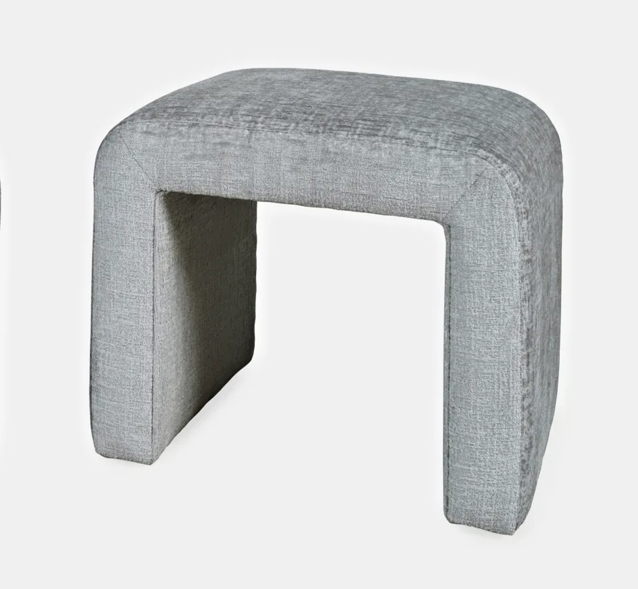 Hõbehall polsterdatud pink Leith LET69G, 100% polüestrist – 3