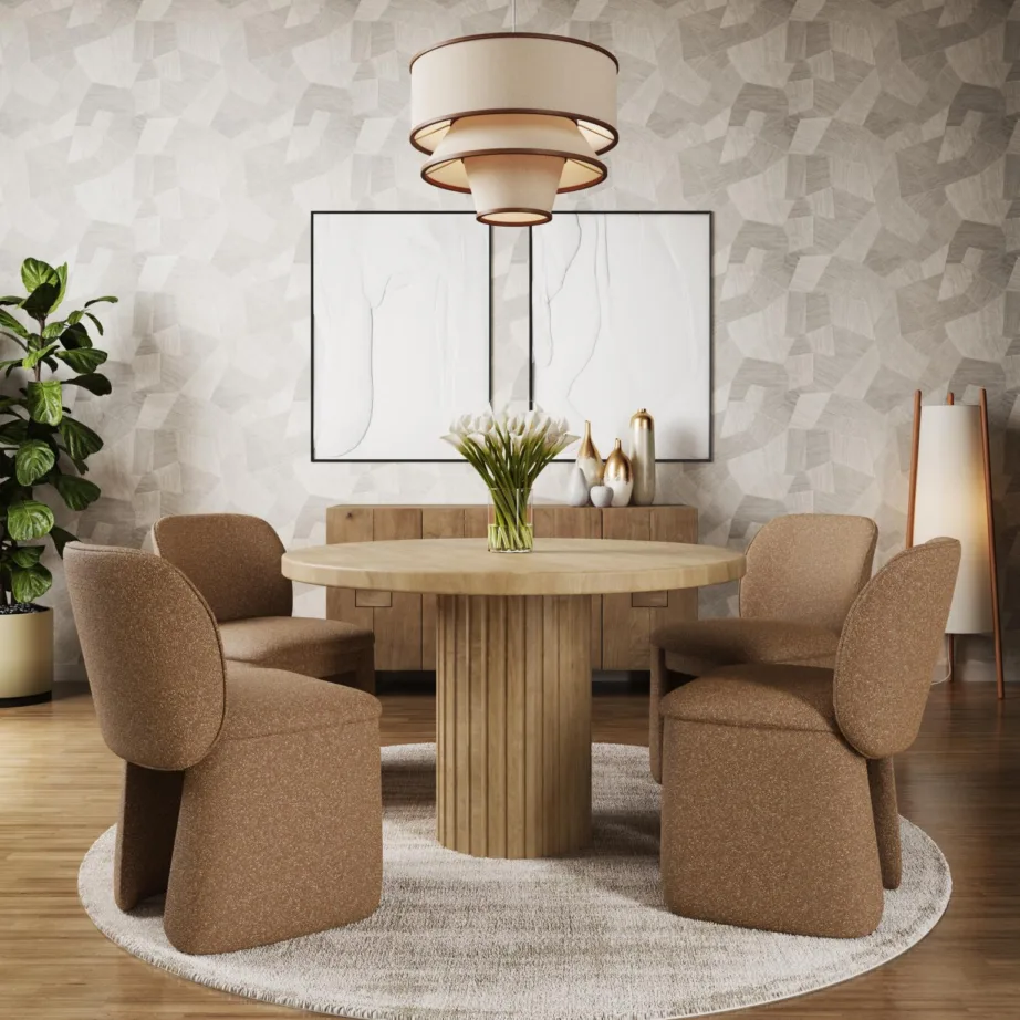 Tellisepruun ja hall polsterdatud tool Leith LET78B, 100% polüester – 8