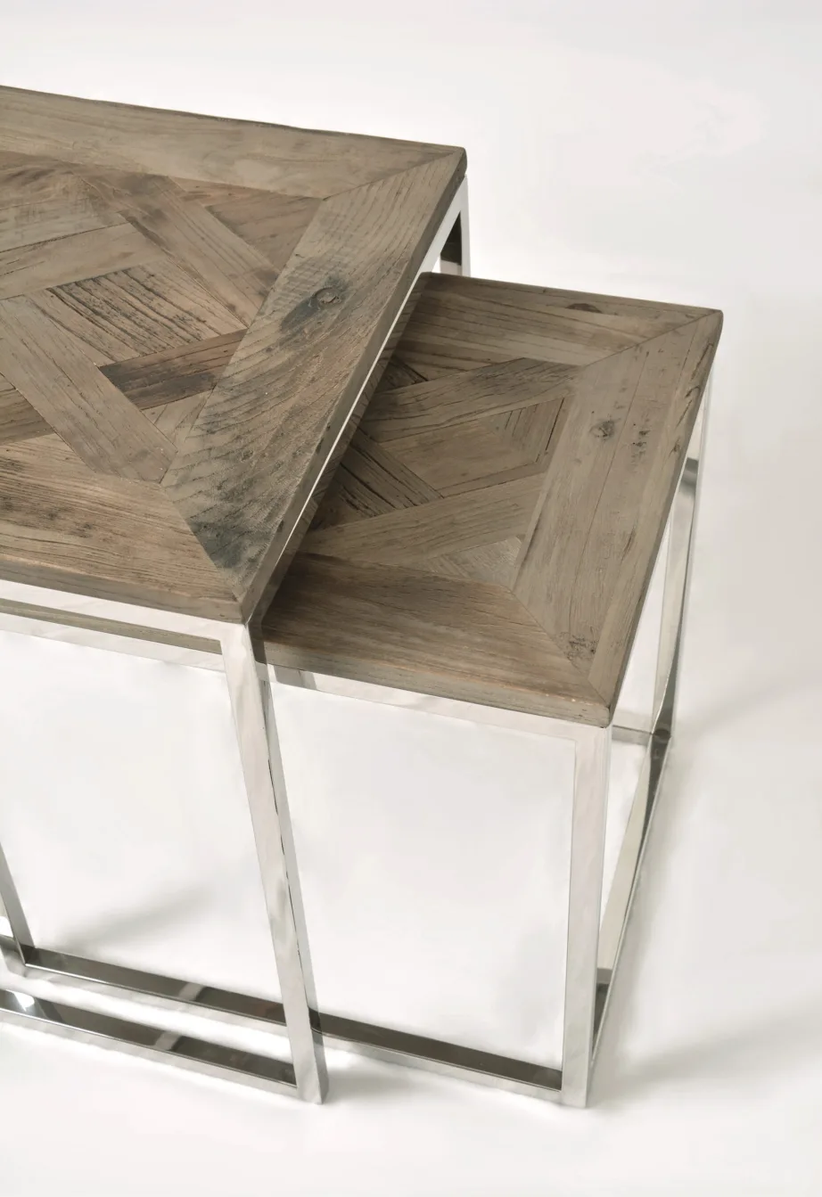 Pruun Glamour GL1538/39 lauakomplekt, taaskasutatud jalakapuit, kroomjalad – 6