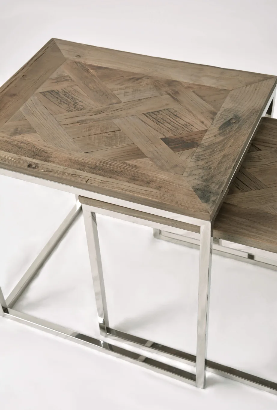 Pruun Glamour GL1538/39 lauakomplekt, taaskasutatud jalakapuit, kroomjalad – 7