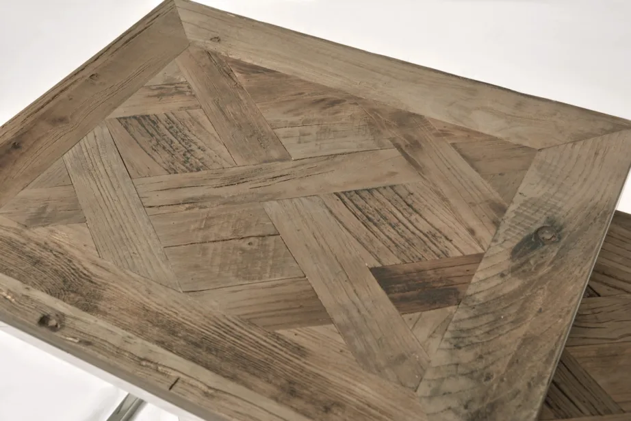 Pruun Glamour GL1538/39 lauakomplekt, taaskasutatud jalakapuit, kroomjalad – 8