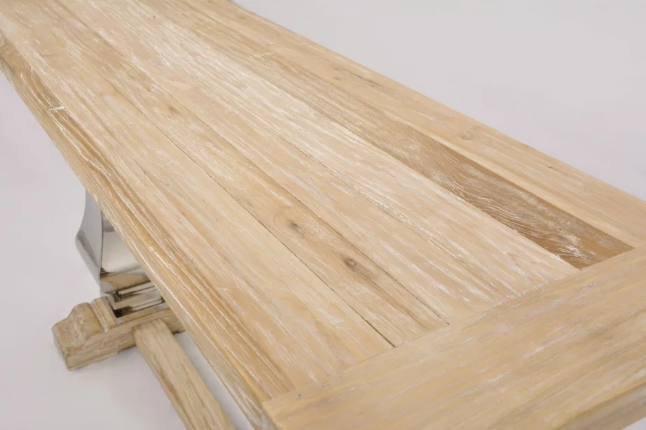 Hõbe konsoollaud Glamour GL1527, taaskasutatud tammepuidust – 9