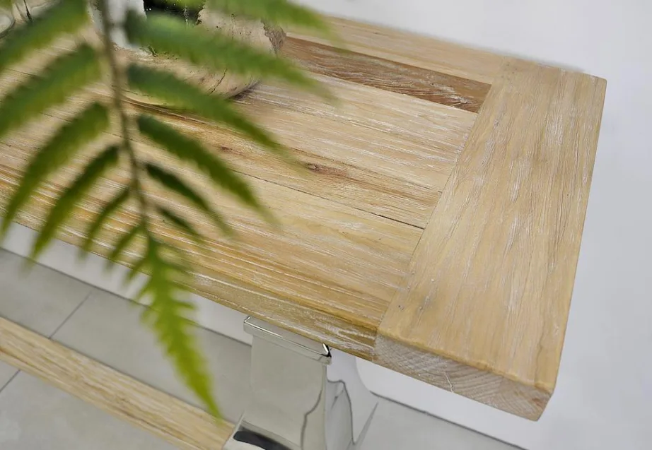 Hõbe konsoollaud Glamour GL1527, taaskasutatud tammepuidust – 16