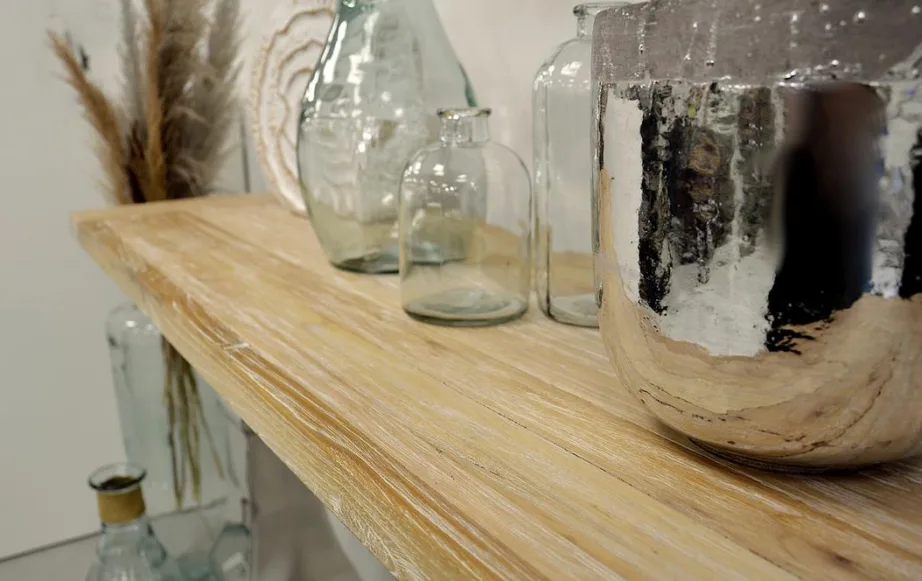 Hõbe konsoollaud Glamour GL1527, taaskasutatud tammepuidust – 17