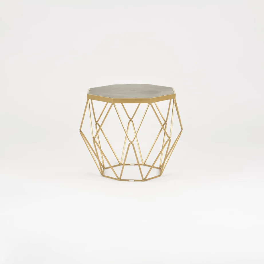 Kuldne kõrvallaud Glamour GL1715, roostevaba teras, MDF – 2