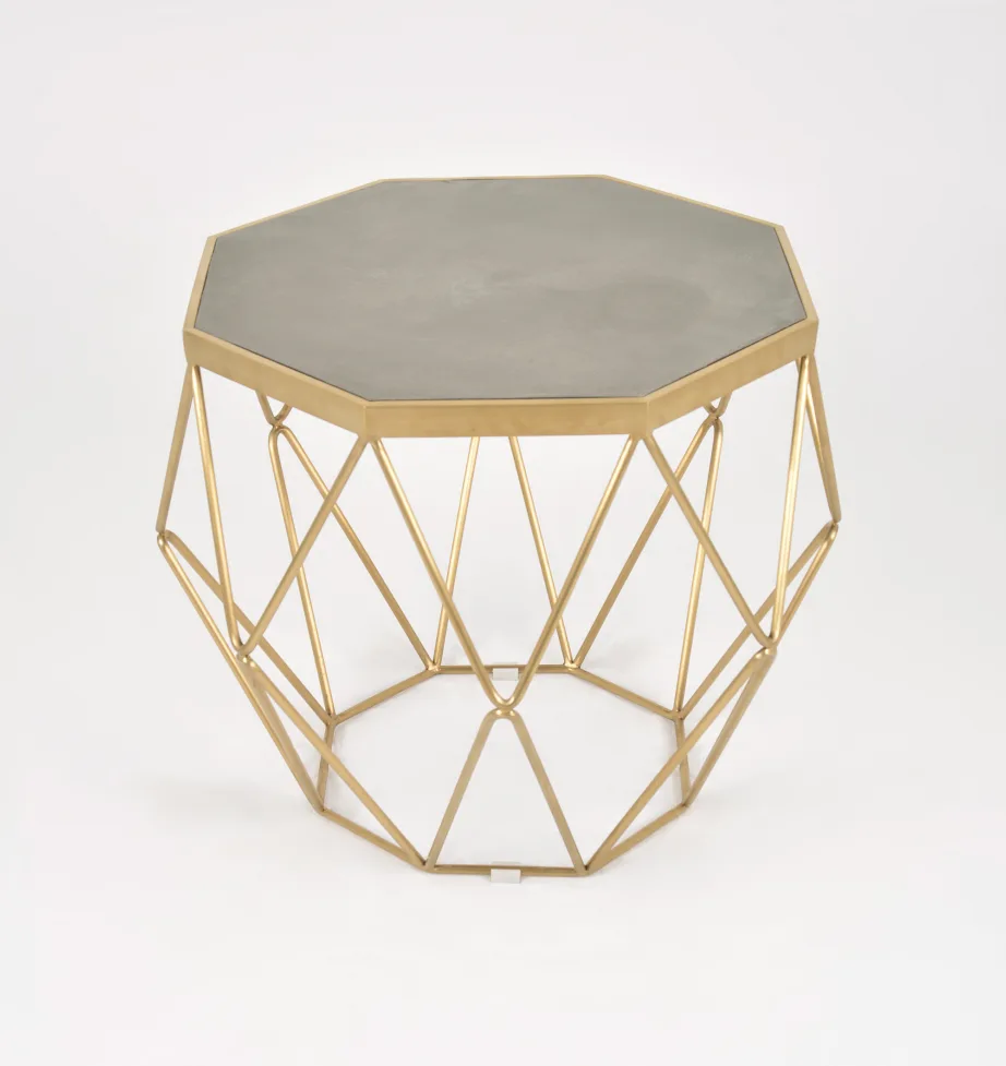 Kuldne kõrvallaud Glamour GL1715, roostevaba teras, MDF – 4