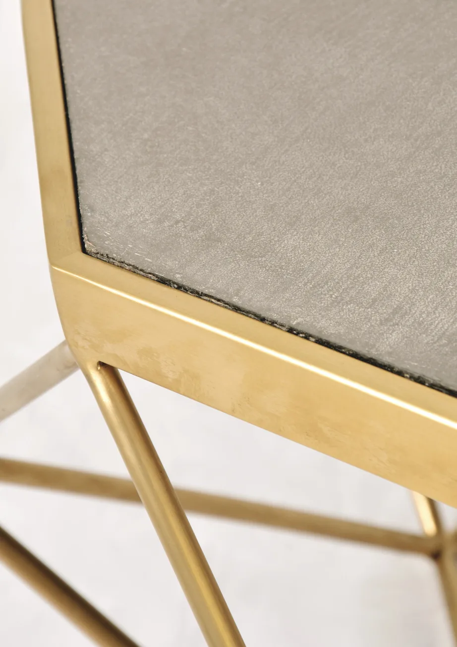 Kuldne kohvilaud Glamour GL1714, roostevaba teras, MDF – 8