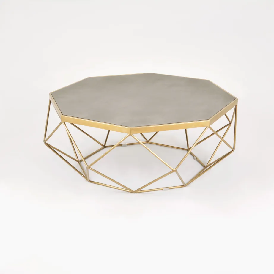 Kuldne kohvilaud Glamour GL1714, roostevaba teras, MDF – 3