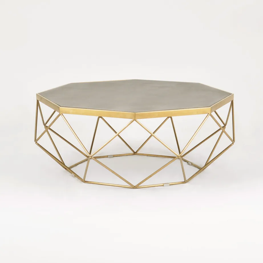 Kuldne kohvilaud Glamour GL1714, roostevaba teras, MDF