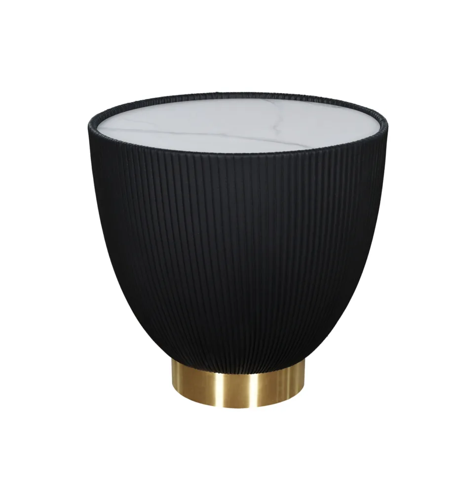 Kuldne kohvilaud Modig M69, kroomitud roostevaba teras, nahk, kivi – 2