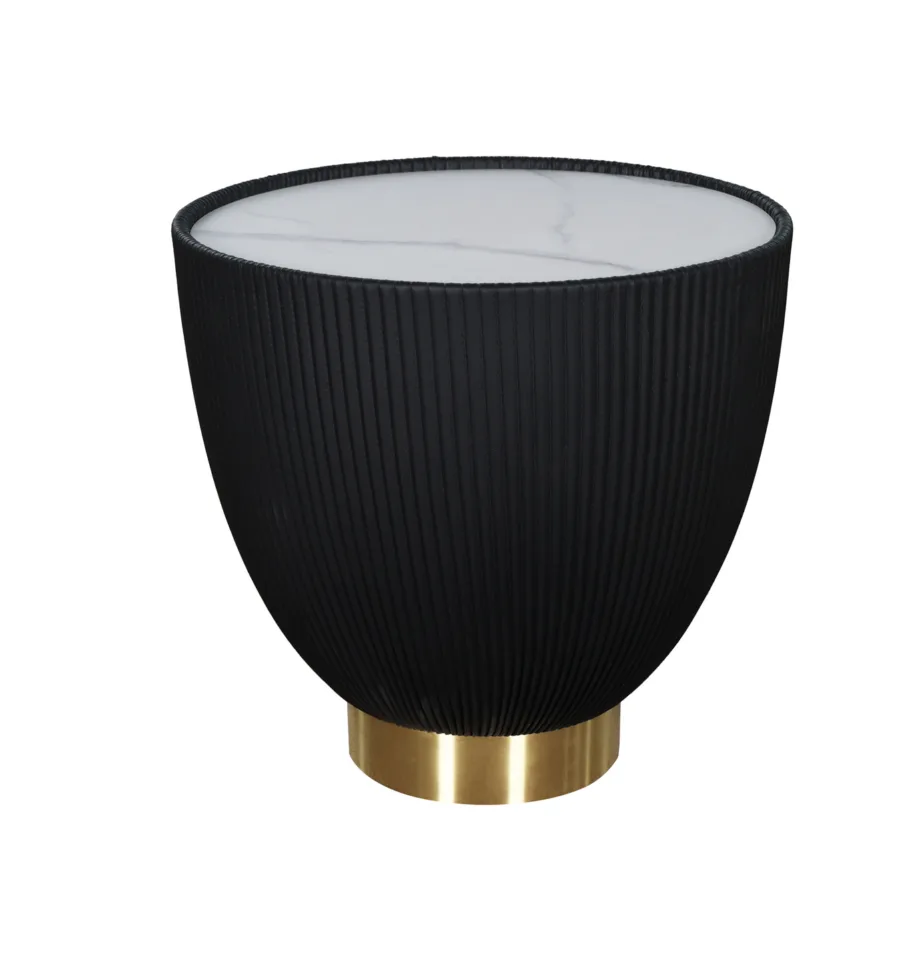 Kuldne kohvilaud Modig M69, kroomitud roostevaba teras, nahk, kivi – 3