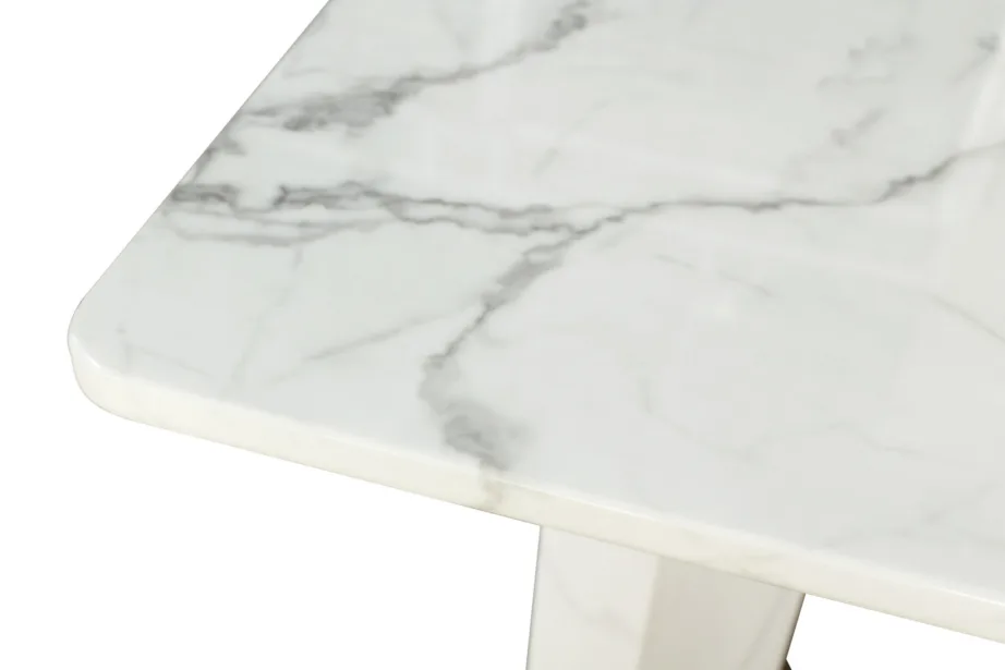 Valge söögilaud Modig M41, harjatud roostevaba teras – 6