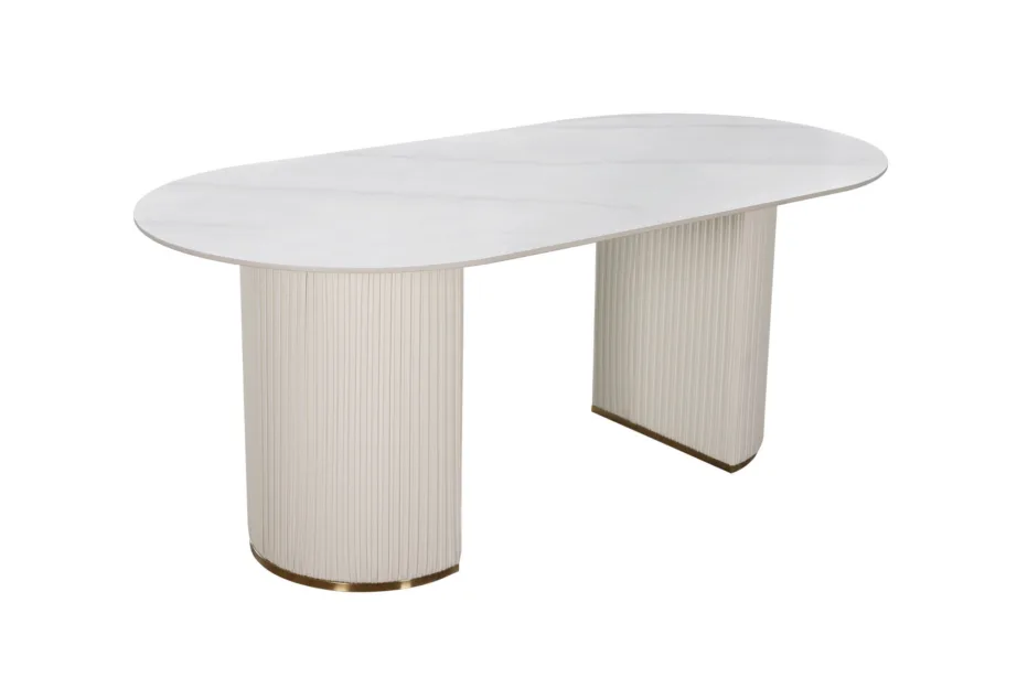 Valge söögilaud Modig M95, metall ja sünteetiline marmor – 4
