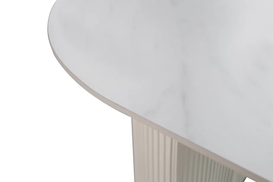 Valge söögilaud Modig M95, metall ja sünteetiline marmor – 5