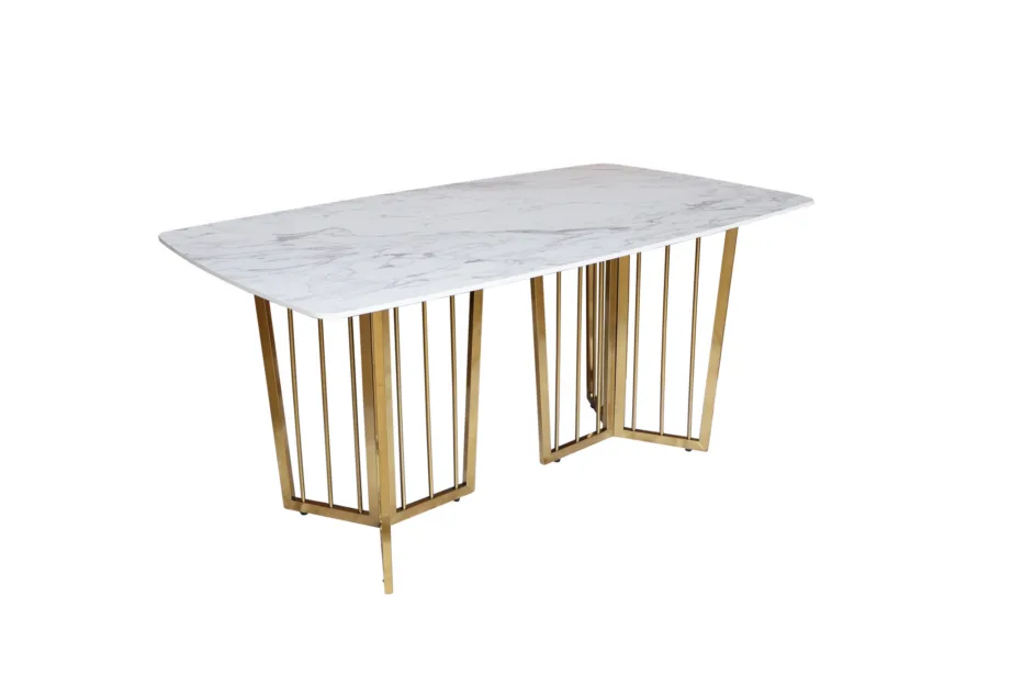 Kuldsete jalgadega söögilaud Modig M13, roostevaba teras – 5