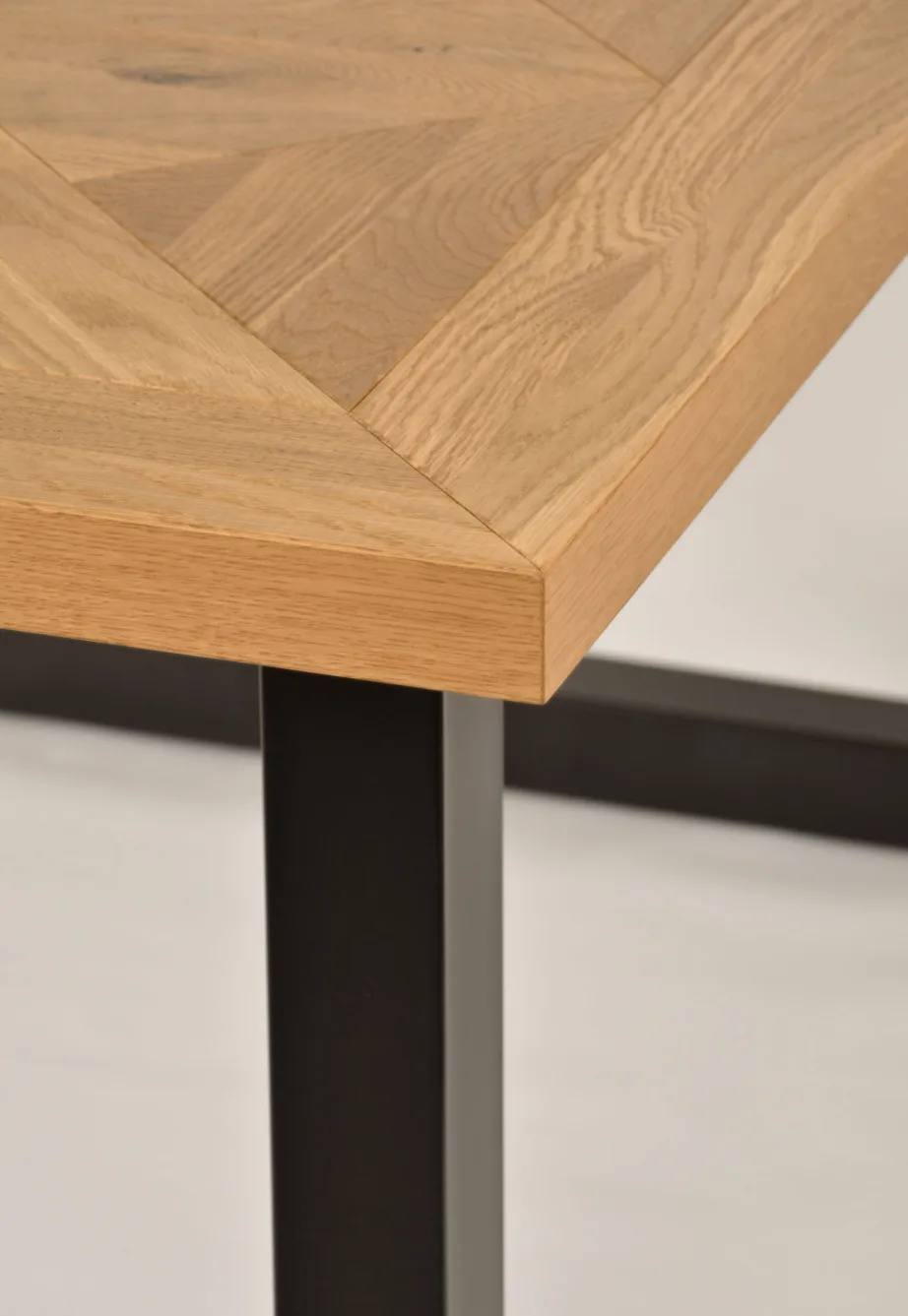 Pruun pikendatav söögilaud Indus IN01-1 158/203 cm, tammepuidust ja metallist – 13